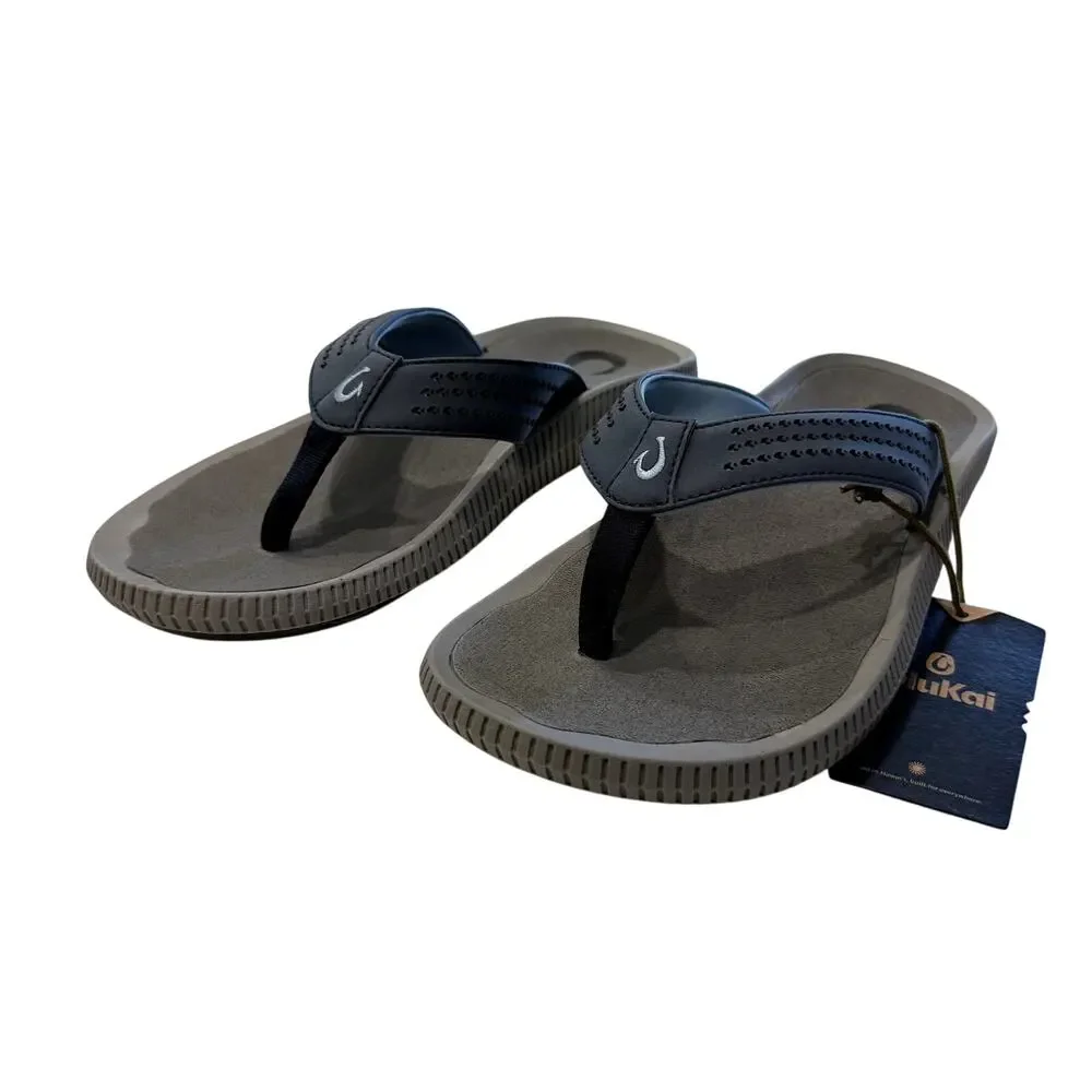 OluKai Men's Ulele Men’s Water-Ready Beach Sandals in Blue/Charcoal, Size 10